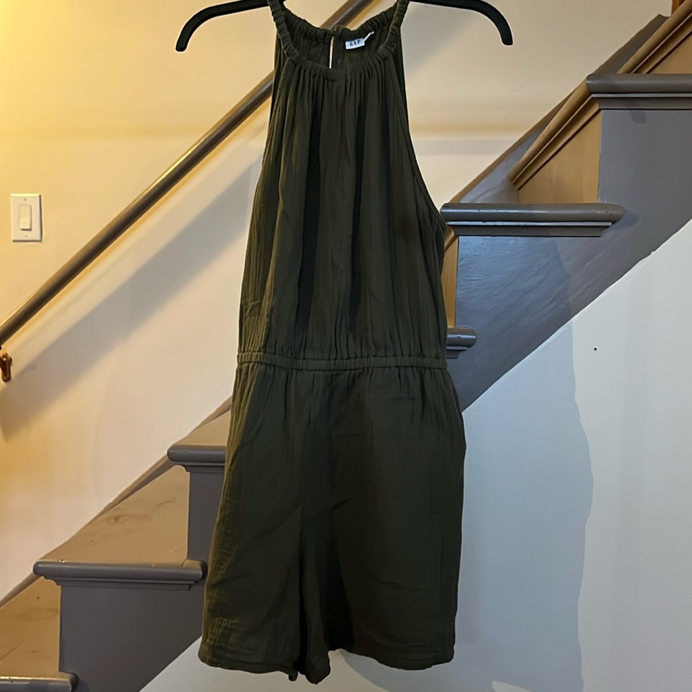 GAP Cotton Gauze Halter Romper